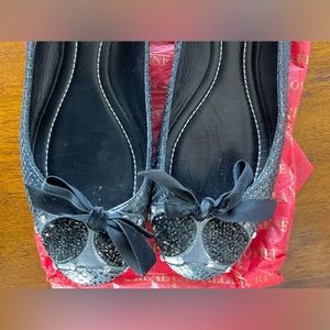 Rene Caovilla Black Python Flats